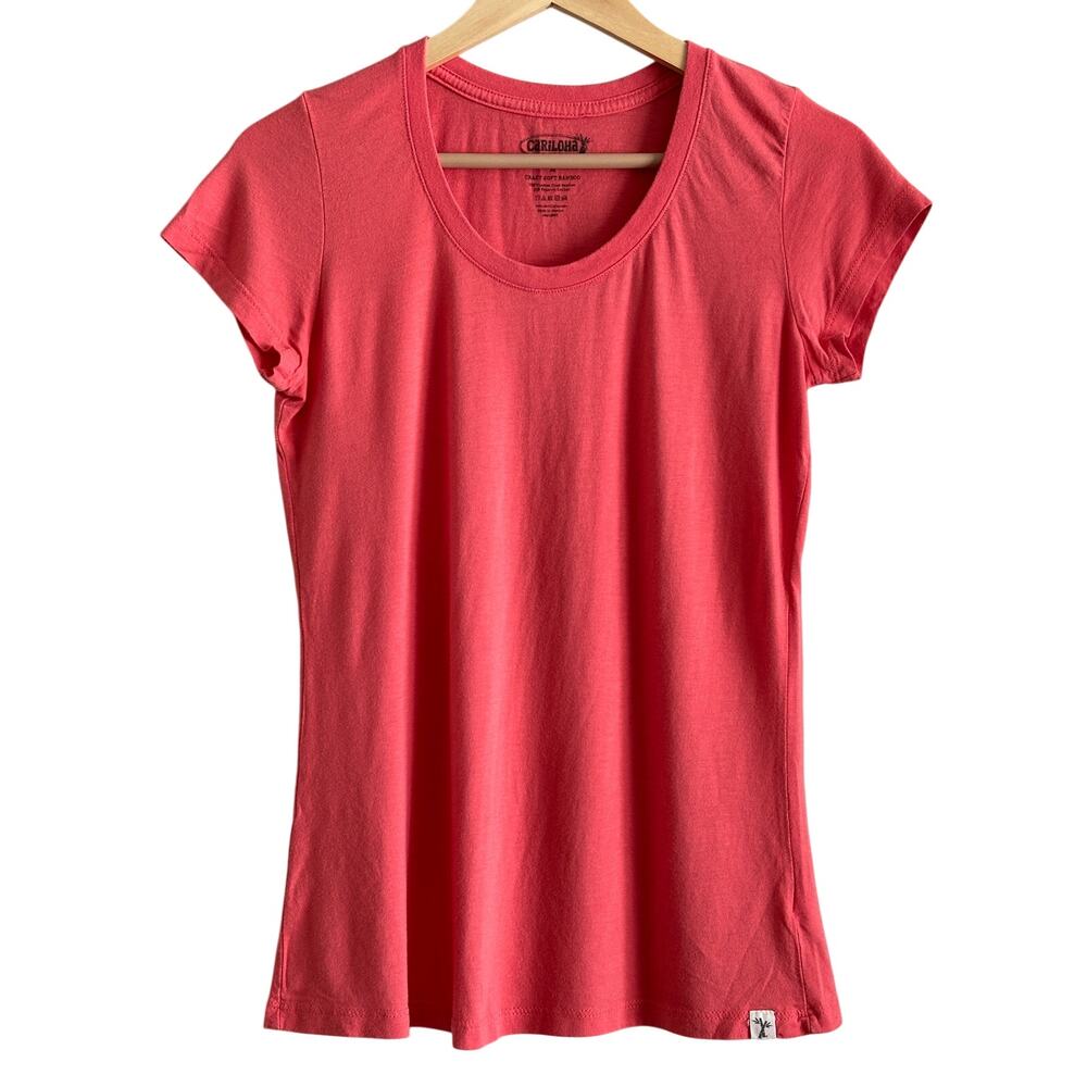 Cariloha Crazy Soft Bamboo Coral Scoop Neck T-Shirt Women’s Medium